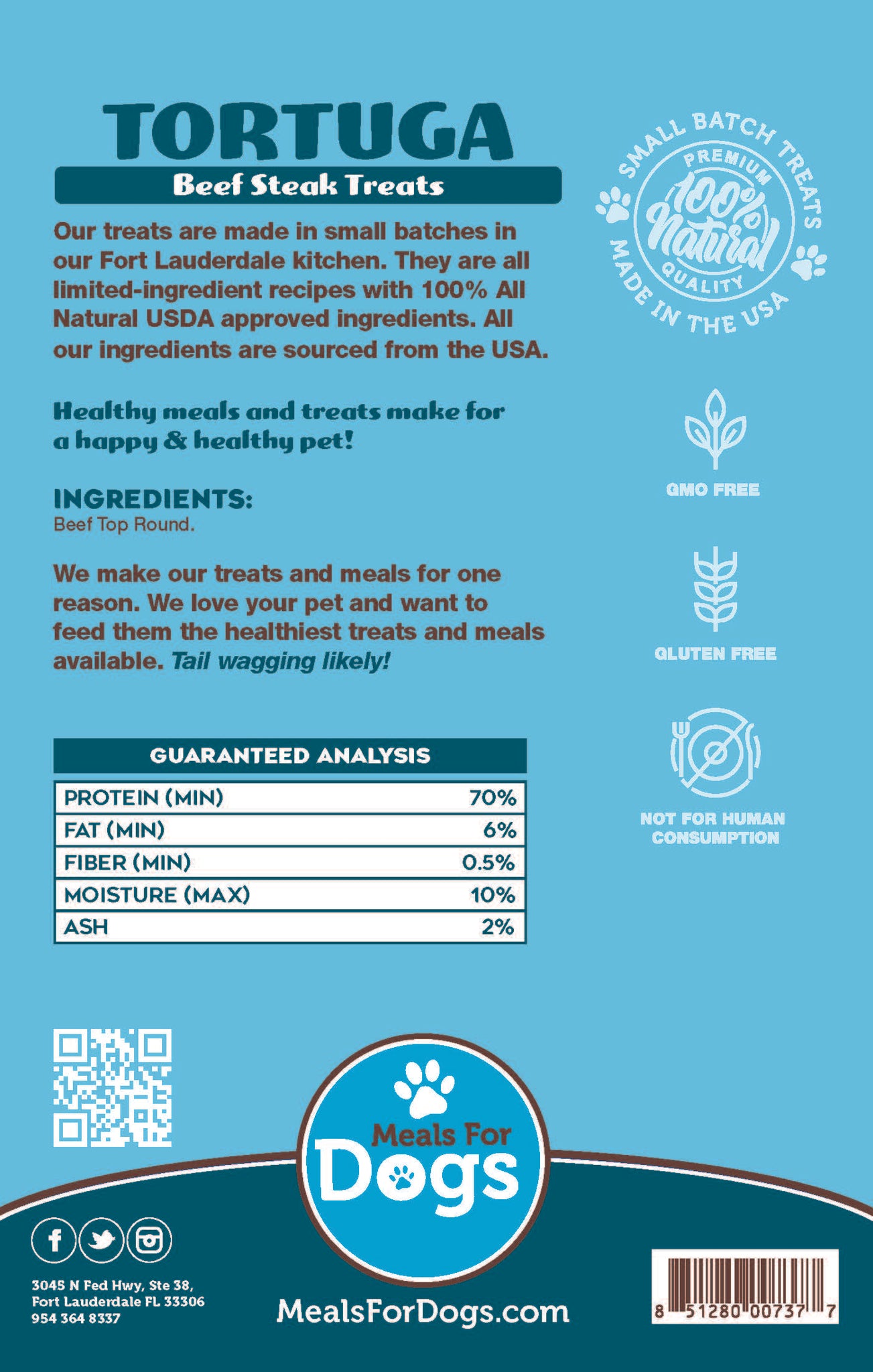 Tortuga  Beef Steak Treats | Meals for Dogs