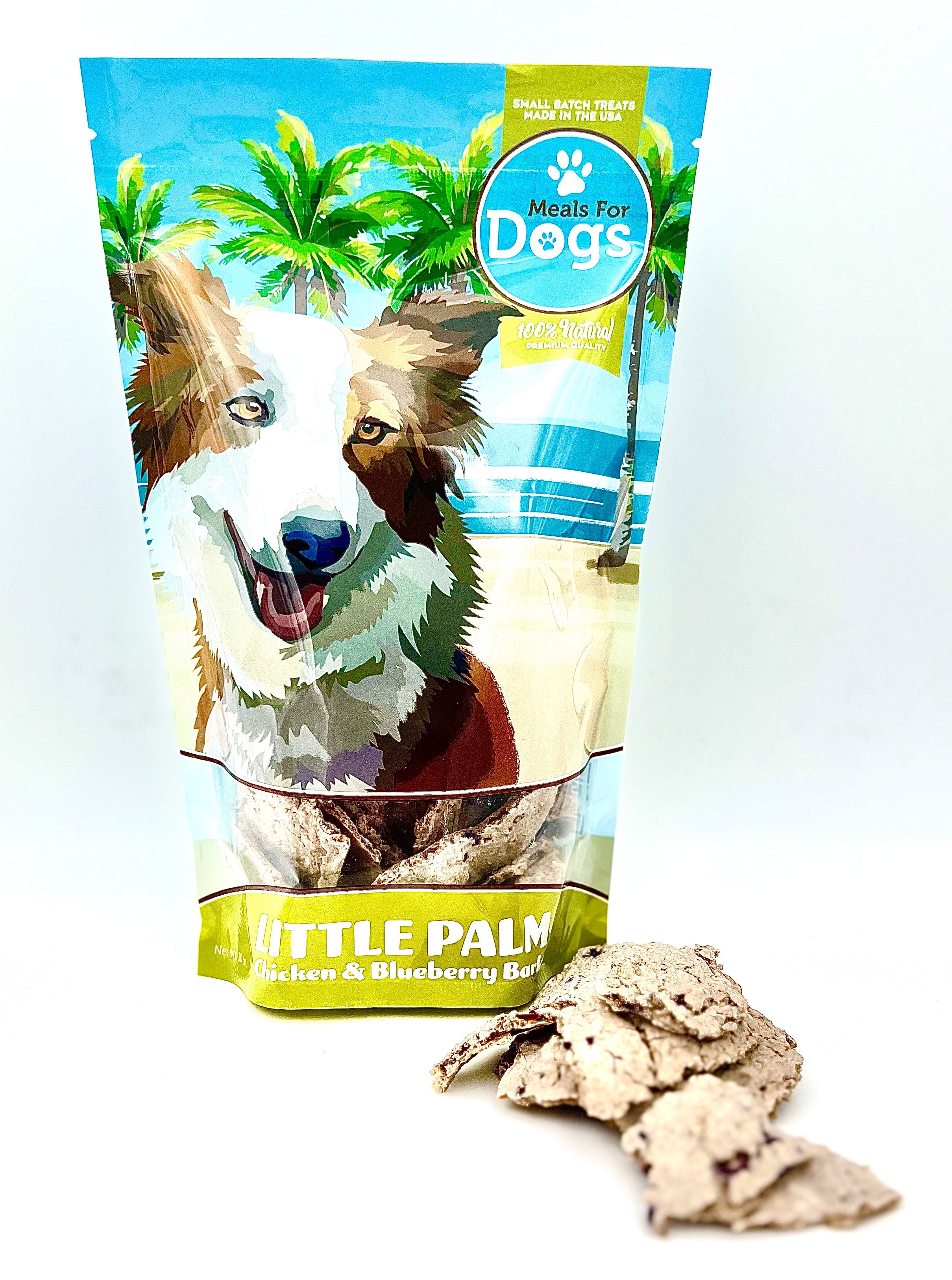 Our Little Palm Chicken & Blueberry Bark Treats | Meals for Dogs